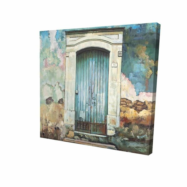 Fondo 12 x 12 in. Blue Door of An Old Building-Print on Canvas FO3339464